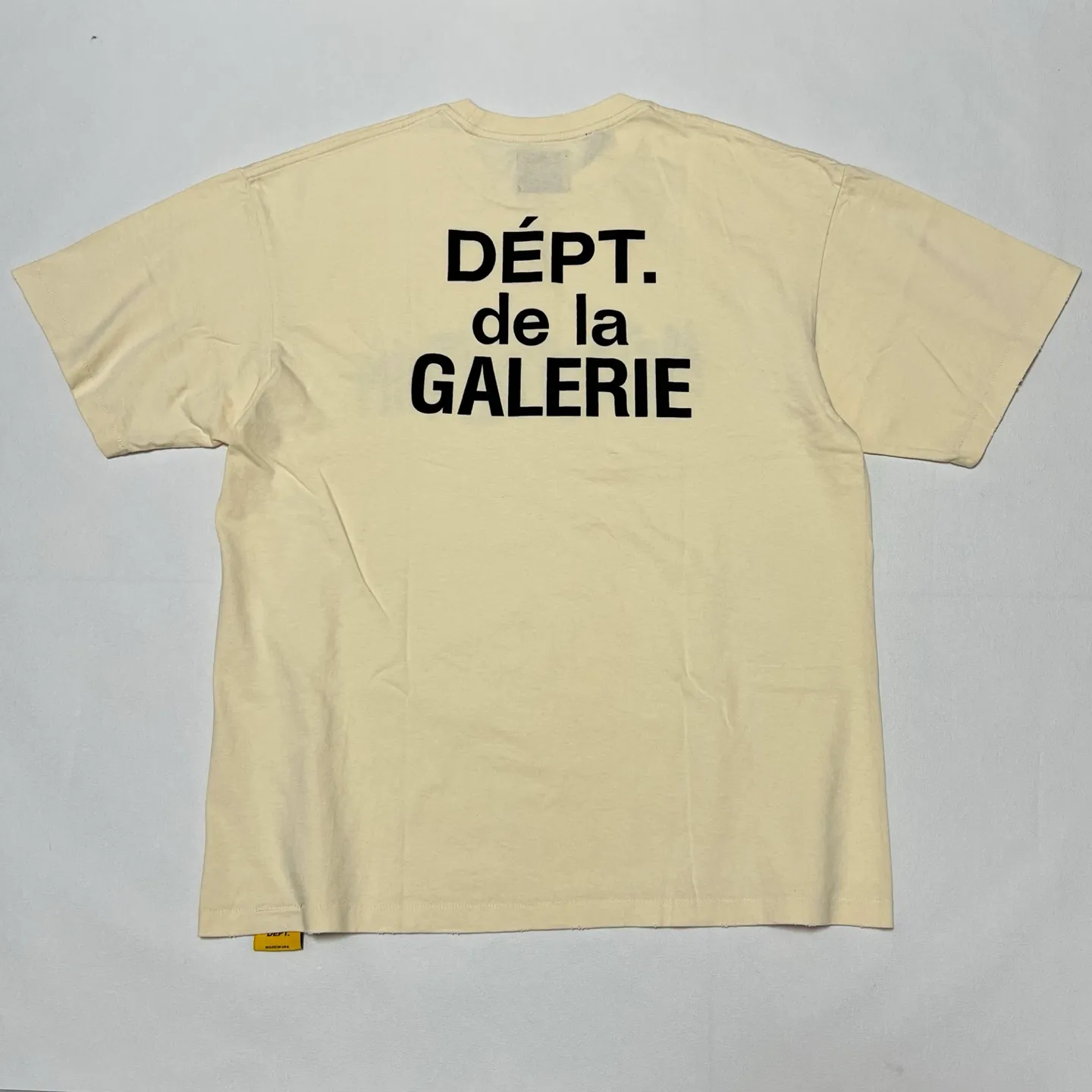 GALLERY DEPT. SELF TITLE TEE New green METROPOLITAN slogan printed short-sleeved Metropolis French TEE Cream S-XL Genuine fabric Original craftsmanship Tube-woven side seam fabric Ready-made garments dyed Same as the original Water slurry printing Breathable and no feel Hand-worn and distressed Top purchasing level